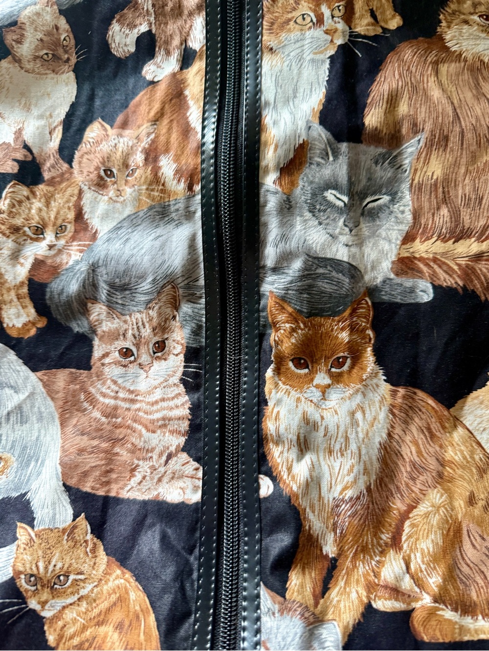 RESERVED- DO NOT BUY Vintage Viator Cat Print Garment Hanging Bag- Double Sided - Picture 11 of 13